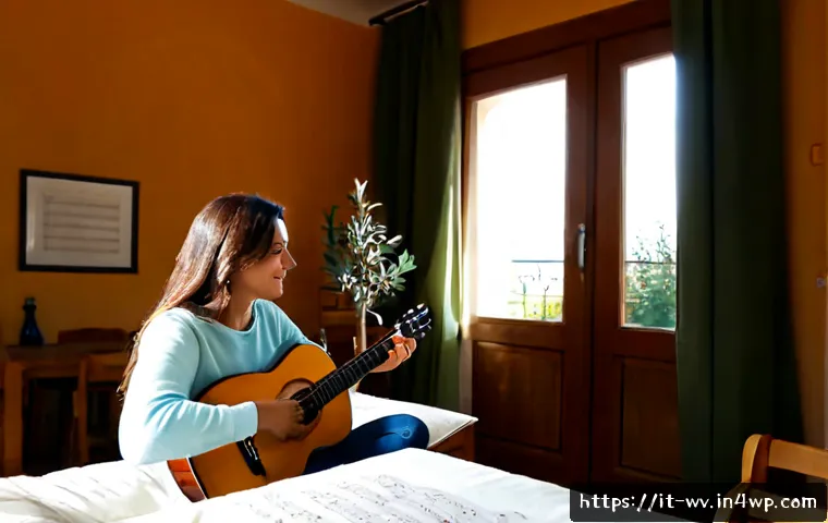 Home 13 부업으로 가능한 음악 레슨 운영 - Photorealistic home-based music lesson side business in Italy, friendly Italian woman in her early 4...